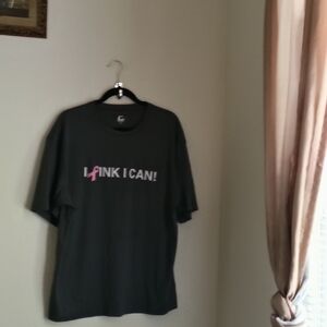 I Pink I Can! T- Shirt Unisex XL Gray Casual Academia Support Team Spirit Tops